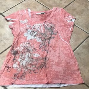 Coral t shirt butterfly image